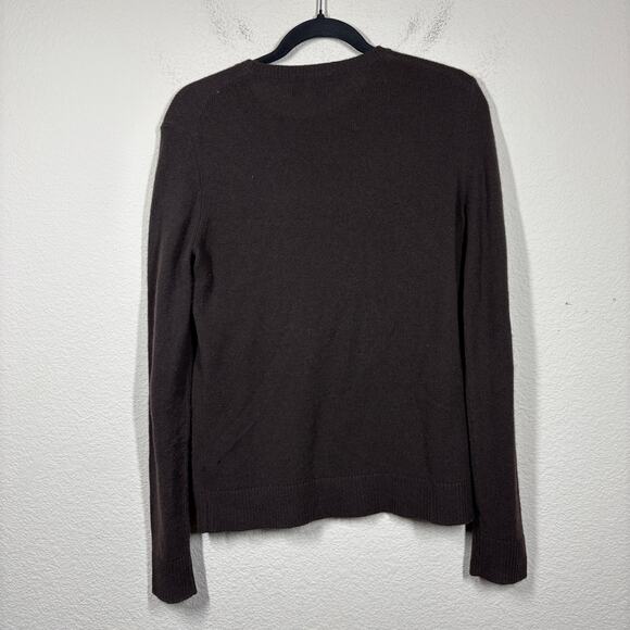 Theory Womens Size Medium Crew Neck Sweater Mink Brown Feather Cashmere Pullover - Picture 3 of 10